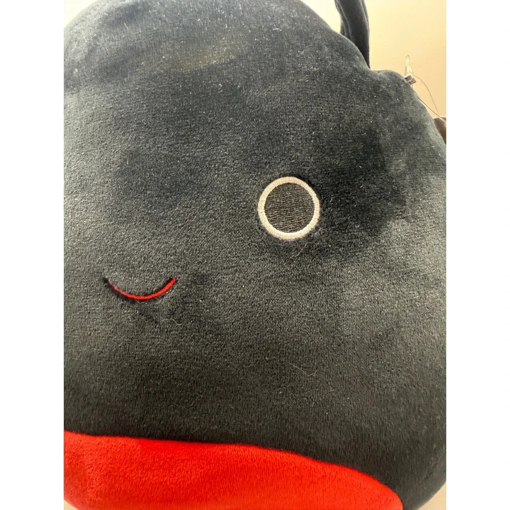 Squishmallows Bella the Spider Halloween Treat Pail Black Red Plush Bucket New